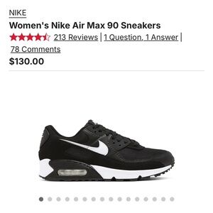 Nike Black and White Air Max 90 Sneakers